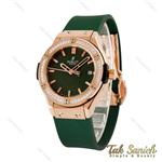 ساعت هابلوت زنانه نگین دار سبز رزگلد Hublot-4146-L