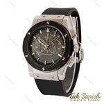 ساعت هابلوت مردانه سه موتوره سیلور مشکی اسکلتون Hublot-4159-G 