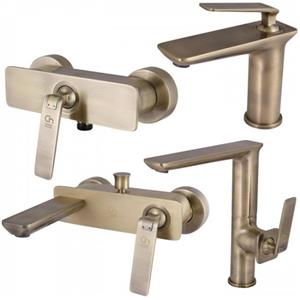 ست 4 تکه شیرآلات کرومات مدل بوک برنز