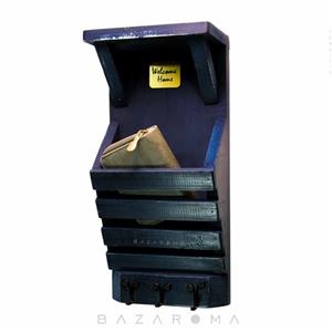 جاکلیدی شلف دیواری دست ساز  چوبی مدل باوان