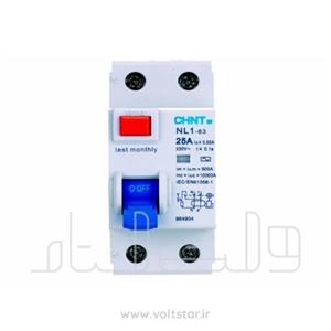 کلید محافظ جان RCCB چینت (CHINT) دو پل 63 آمپر مدل NL1-63