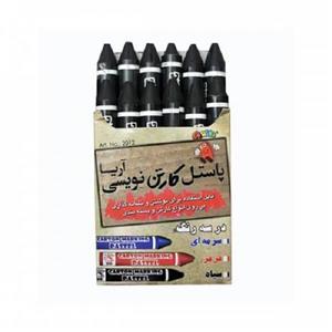 پاستل کارتن نویسی آریا (مشکی) بسته 12 عددی