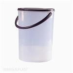 سطل شفاف درب دار دسته پلاستیکی ۱۲ لیتری