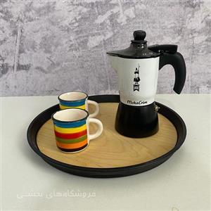 سینی پذیرایی چوبی مدل گرد رایکا