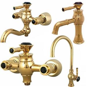 ست 4 تکه شیرآلات کرومات مدل لاکچری طلایی