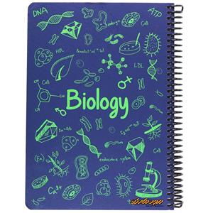 دفتر 100 برگ طرح فرمول زیست سرمه ای سبز دات نوت