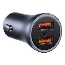 شارژر فندکی شارژ سریع دو پورت بیسوس مدل  Baseus Golden Contactor Pro Dual USB Quick Car Charger CCJD-A03