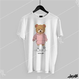تی شرت تدی دخترانه هودی پوش