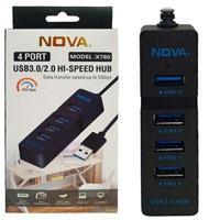 هاب ۴ پورت با کابل ۳۰ سانتی متری NOVA X780 USB3.0