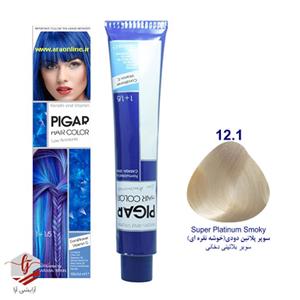 رنگ مو پیگار ۱۰۰ میل سوپر پلاتین دودی (خوشه نقره ای ) شماره ۱۲/۱