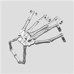 دستبند انگشتری اسکلتی مدل Bones کد Njd-400d1