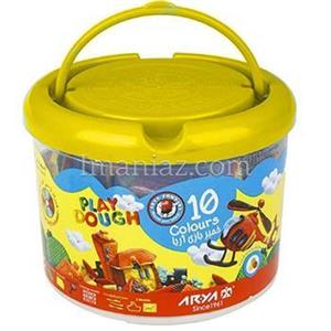خمیر بازی 10رنگ سطلی آریا با  DVD  کد 1068  زرد 