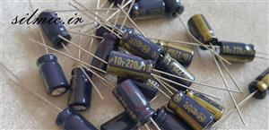 خازن های فای 220 میکرو فاراد 10 ولت سری FC پاناسونیک سری آدیو low impedance
