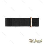 بند ساعت دنیل ولینگتون زنانه برزنتی مشکی رزگلد DW-Strap-4249-L