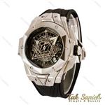 ساعت هابلوت کهکشانی مردانه سیلور پشت شیشه ای Hublot-4345-G 