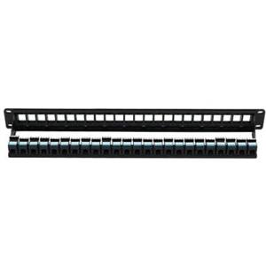 پچ پنل بدون کیستون فلزی Cat6 دارای 24 پورت کی نت پلاس