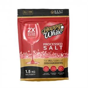 نمک ماشین ظرفشویی هپی وایت مدل Processed Salt وزن 1.5 کیلوگرم
