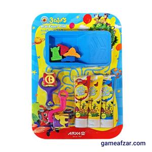 رنگ انگشتی 3 رنگ همراه با مهر و غلطک آریا