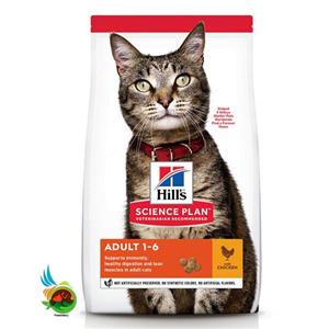 غذای خشک گربه بالغ هیلز با طعم مرغ Hill’s science plan adult 1-6 with chicken وزن ۱.۵ کیلوگرم