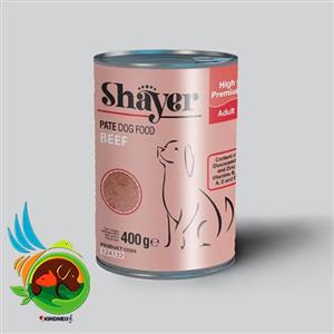 کنسرو سگ شایر با طعم گوشت قرمز Pate Dog Food Beef وزن ۴۰۰گرم 