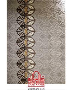 گلیم فرش ماشینی ساوین کد 7432 نقره ای