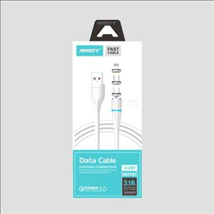 کابل تبدیل مگنتی USB به Type-c ,Micro و Lightning انستی مدل S-009