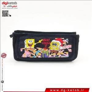 جامدادی تک زیپ طرح باب اسفنجی رنگ سورمه ای | کد 1204