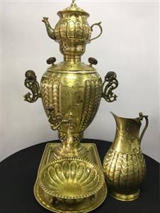 سرویس سماور سنتی برنجی طرح موج