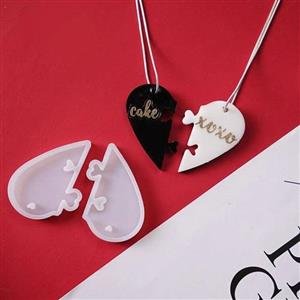 قالب سیلیکون رزین قلب دو تکه 306