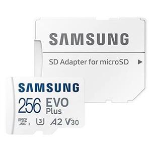 کارت حافظه microSDXC سامسونگ مدل Evo Plus A2 V10 کلاس 10 استاندارد UHS-I U3 سرعت 130MBps به همراه آداپتور SD ظرفیت 256 گیگابایت