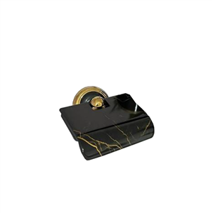 جا دستمالی روشا طرح سنگ مشکی طلا