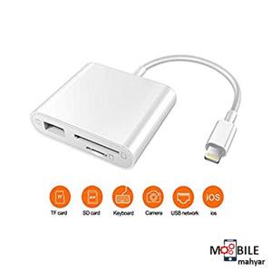 کارت خوان SD،کابل آداپتور خواننده دوربین دیجیتال،آداپتور دوربین 3 در 1به USB،کارت خوان SD/TF،نمایشگر دوربین دنباله بازی برای تلفن/پد
