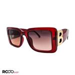 عینک آفتابی زنانه دسته پهن و فریم قرمز آلبالویی مدل D21236