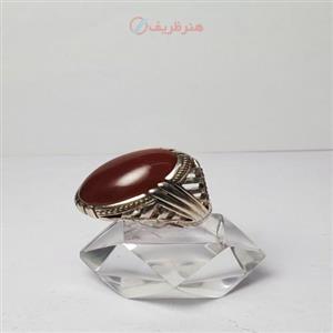 انگشتر عقیق سرخ کلوخه رکاب فدیوم