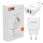 آداپتور شارژر ۲ پورت فست ۲.۴ آمپر ۲۵W QC3.0 Kalio HC-22