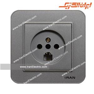 پریز تلفن دوکاره ارس نقره ای