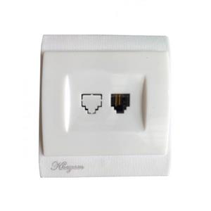 پریز تلفن تک سوکت خیام الکتریک مدل آسمان سفید بسته 10عددی