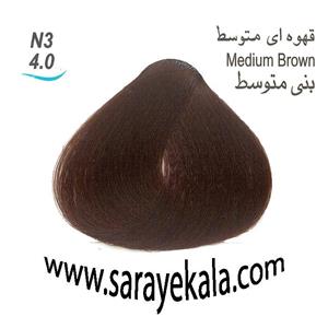 رنگ مو آرکیا N3 قهو ه ای متوسط به شماره 4.0 در حجم 100 میل به قیمت عمده