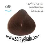 رنگ مو بیس کالر قهوه ای متوسط قوی به شماره4.00 با حجم 125 میل به قیمت عمده