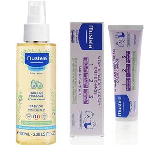 روغن ماساژ کودک ماستلا + کرم ویتامینه 100 میل Mustela