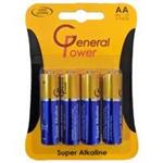 باتری قلمی ۴عددی کارتی Super Alkaline General Power LR6