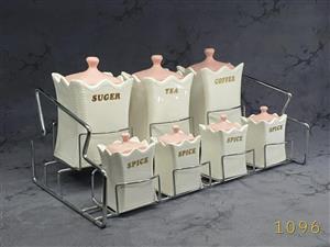 پاسماوری ۷ پارچه سرامیکی مدل ایفل درب صورتی