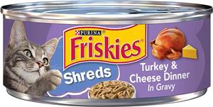 غذای گربه Friskies Savory Shreds Turkey & Cheese Dinner 156g – 