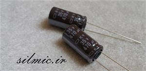 خازن 470 میکرو فاراد 35 ولت NIPPON ژاپن سری KY با ویژگی ULTRA LONG LIFE