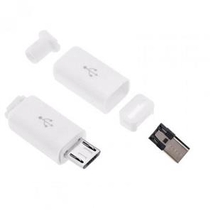 کانکتور میکرو usb سرکابلی سفید - کانکتور نری micro usb لحیمی اندروید  مناسب کابل شارژر اندروید-سوکت تعمیری