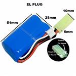 باتری ماشین کنترلی لیتیومی 7.4v  800mah 14500 Li-ion Battery Mini Tamiya Female Plug