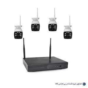 پک دوربین مداربسته 4 کانال بیسیم وارم لایت 3مگاپیکسل