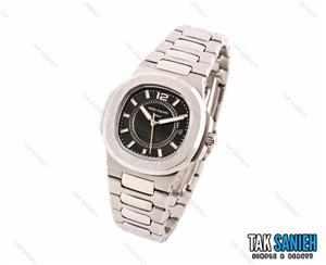 ساعت پتک فلیپ ناتیلوس زنانه نقره ای صفحه مشکی Patek-2469-L