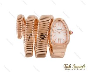 ساعت مچی زنانه بولگاری ماری سرپنتی رزگلد نگین دار Bvlgari-3992-L