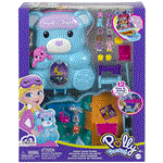 اسباب بازی مدل کیف خرسی Mattel Polly Pocket Teddy Bear Compact Bag 2 Micro Dolls